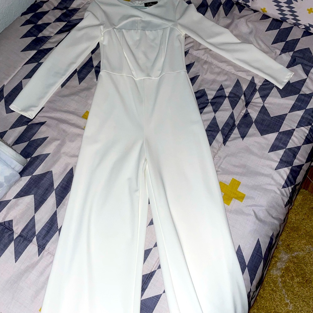 White long sleeve jumpsuit